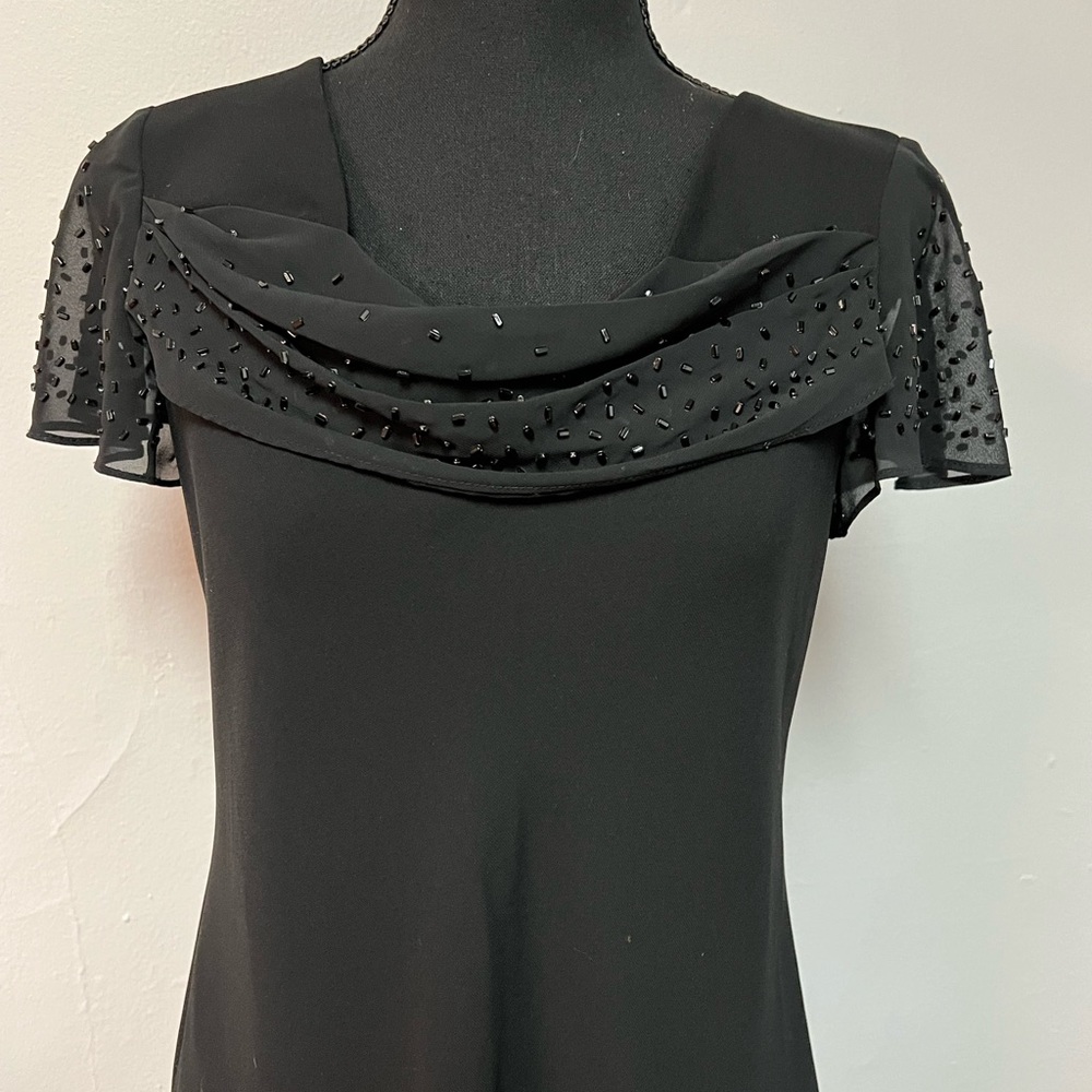Vintage S.L.Fashion black dress with embellishments 8P